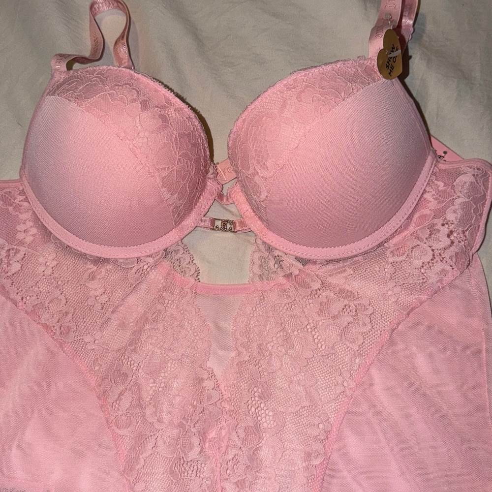 NWT JUICY COUTURE Pink Lace Bodysuit - Women Intimates & Sleepwear